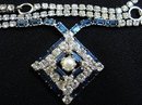 QUALITY JAY-FLEX STERLING / CRYSTAL NECKLACE
