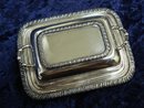 ELEGANT ENGLISH SILVER PLATE 2 pc. BUTTER DISH