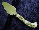 SHEFFIELD DAINTIES SERVER - PORCELAIN HANDLE