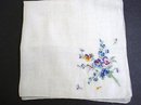 PRETTY VINTAGE HANKIE-PETIT POINT EMBROIDERY