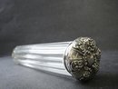 EDWARDIAN STERLING&CRYSTAL LONG POT or JAR