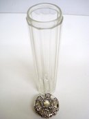 EDWARDIAN STERLING&CRYSTAL LONG POT or JAR