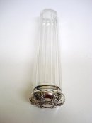 EDWARDIAN STERLING&CRYSTAL LONG POT or JAR