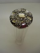 EDWARDIAN STERLING&CRYSTAL LONG POT or JAR