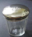 BIRKS STERLING & CRYSTAL OBLONG POT - JAR