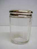 BIRKS STERLING & CRYSTAL OBLONG POT - JAR