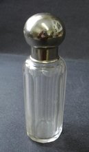 EARLY SILVER PLATED & CRUSTAL SCENT BOTTLE