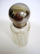 EARLY SILVER PLATED & CRUSTAL SCENT BOTTLE