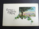 ST PATRICK's DAY GREETING - LINEN POSTCARD