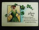 Charming ST PATRICK's DAY-LINEN POSTCARD
