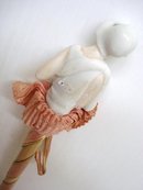 ANTIQUE PIN CUSHION HALF DOLL on STICK