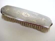 BIRMINGHAM STERLING CLOTHES BRUSH - MONOGRAM
