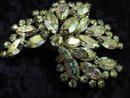 DECO IRIDESCENT RHINESTONE LARGE BROOCH