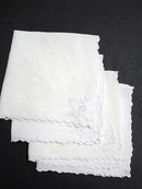 SET of 4 SNOW WHITE MADEIRA NAPKINS