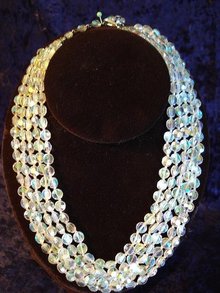 5 STRAND FACETED CRYSTAL NECKLACE