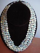 5 STRAND FACETED CRYSTAL NECKLACE