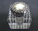 VICTORIAN INKWELL BOTTLE - STERLING / CRYSTAL