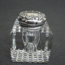 VICTORIAN INKWELL BOTTLE - STERLING / CRYSTAL