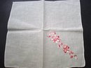 PRETTY VINTAGE HANKIE - SILK EMBROIDERY