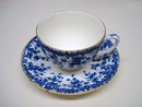 CROWN DUCAL TEACUP & SAUCER SET BLUE IVY