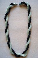 2 TONE TINY BEADS TWISTED STYLE NECKLACE