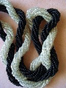 2 TONE TINY BEADS TWISTED STYLE NECKLACE