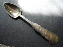 VERY FINE INTRICATELY ENGRAVED SILVER SPOON