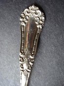 STERLING SUGAR SIFTER LADLE - MONOGRAM V