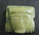 MEXICAN SILVER CARVED from STONE - BROOCH