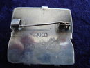 MEXICAN SILVER CARVED from STONE - BROOCH