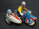 VINTAGE WIND UP TIN TOY - MOTORCYCLE