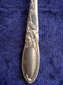 6 TINY SILVER COFFEE SPOONS - WHITE ORCHID