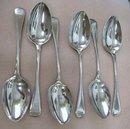 SIX LOVELY ANTIQUE SOUP SPOONS