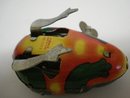 VINTAGE WIND UP TOY PRETTY GREEN FROG