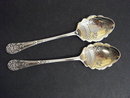 SILVER - ENGRAVED SPOONS in BOX