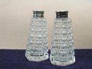PAIR CRYSTAL SALT & PEPPER SHAKERS