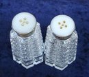 PAIR CRYSTAL SALT & PEPPER SHAKERS