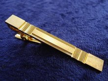 TIE CLIP - ART DECO STYLE GOLD TONE