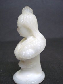 Queen Victoria Bust Milk Glass Miniature
