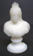 Queen Victoria Bust Milk Glass Miniature
