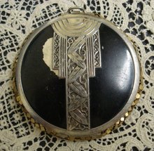 Deco Compact 1920's Black & Silver