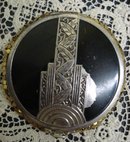 Deco Compact 1920's Black & Silver
