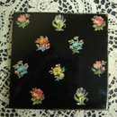 COMPACT BLACK FLORAL ENAMEL