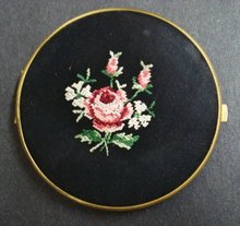 COMPACT PETIT POINT on BLACK SILK