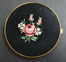 COMPACT PETIT POINT on BLACK SILK