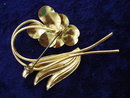 Vintage Brooch Gold/Blue Enamel Broach