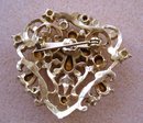 Rhinestone Pearl Brooch Vintage