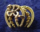 Precious Museum Quality Victorian Brooch Horseshoe's Gold Filled Top