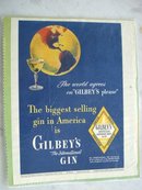 MAGAZINE ADVERTISEMENT 1946 GILBEY'S GIN