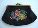 PETIT POINT Embroidered Change PURSE